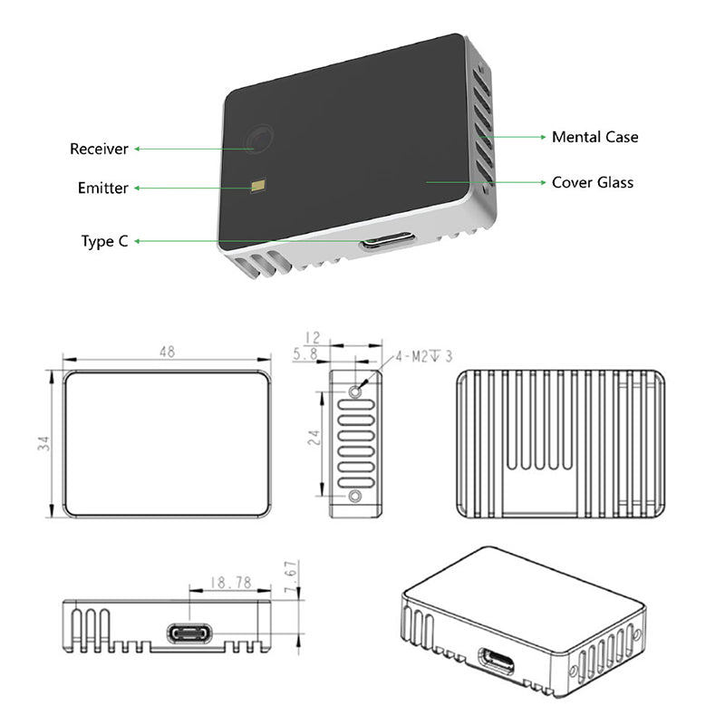 RGBD 3D Camera | Depth Sensor CS30 - TOFSENSORS Synexens 3D camera of ToF sensor Soild-state Lidar_CS20-Tofsensors