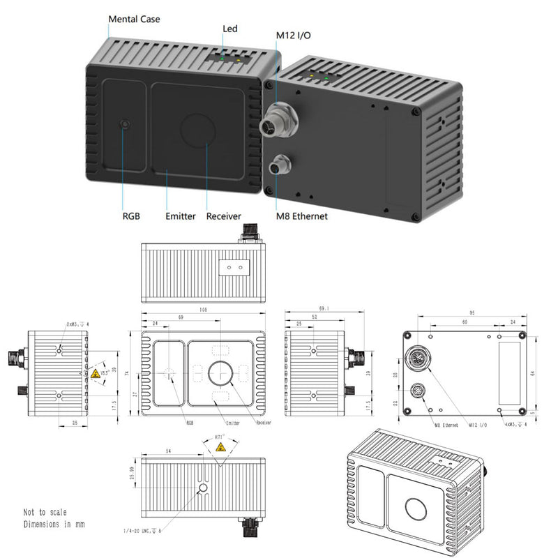 Synexens Capteur TOF Industriel Extérieur 10m Caméra 3D de Profondeur  Synexens Capteur TOF Industriel Extérieur 10m Caméra 3D de Profondeur Télémètre_CS40 Pro