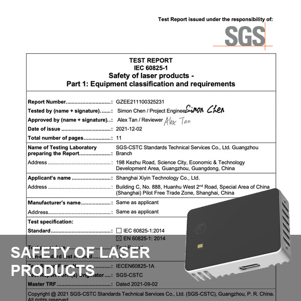 Lidar de estado sólido CS20: Seguridad de productos láser de clase 1 por SGS
