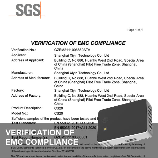 Soild-State Lidar_CS20_CE_Zertifizierungsbericht von SGS