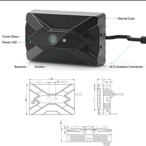 Synexens Industrial TOF Sensor Depth 3D camera Rangefinder_CS20-P-Tofsensors