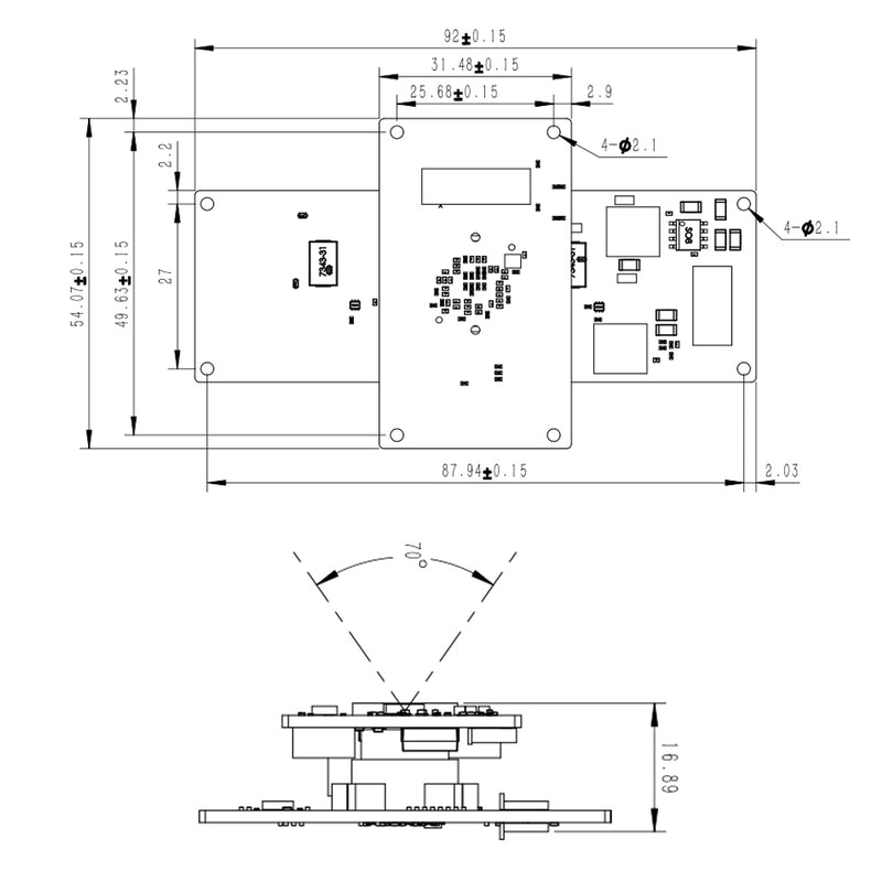 Synexens Industrial Outdoor 4m TOF Sensor Depth 3D camera Rangefinder_CS40 MIPI Module-Tofsensors